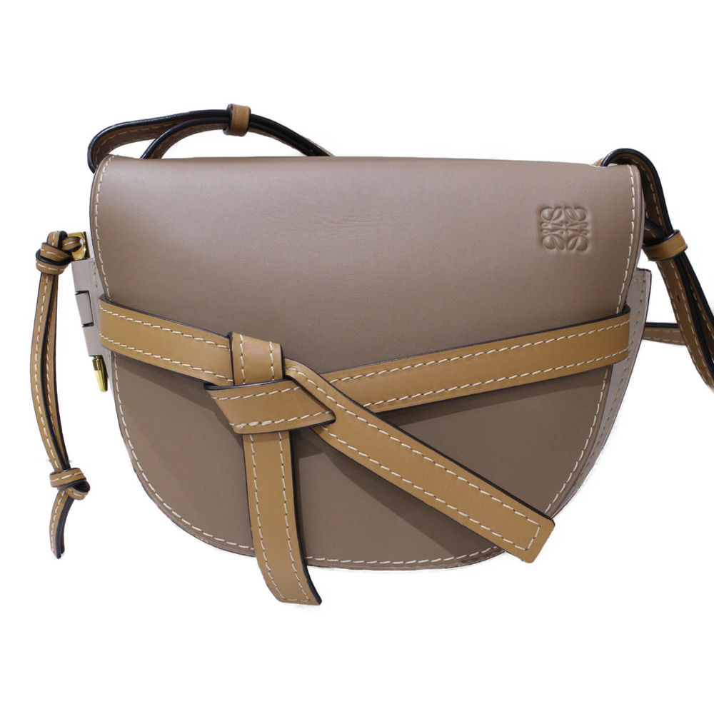 LOEWE Gate Bag Shoulder Soft Calfskin Beige Brown